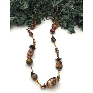 Vintage brown and black Beaded Necklace